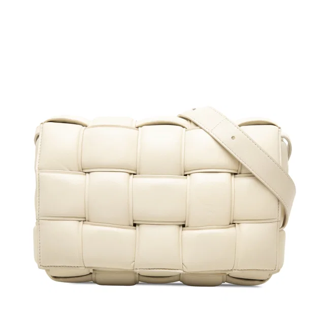 White Bottega Veneta Nappa Intrecciato Padded Cassette Crossbody in White Nappa leather from Designer Revival, photo 1 of 1