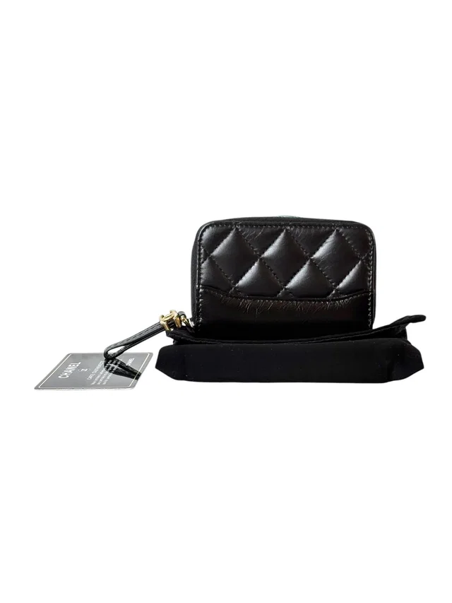 Chanel Black Zip Coin Wallet in Black from Luxury Promise