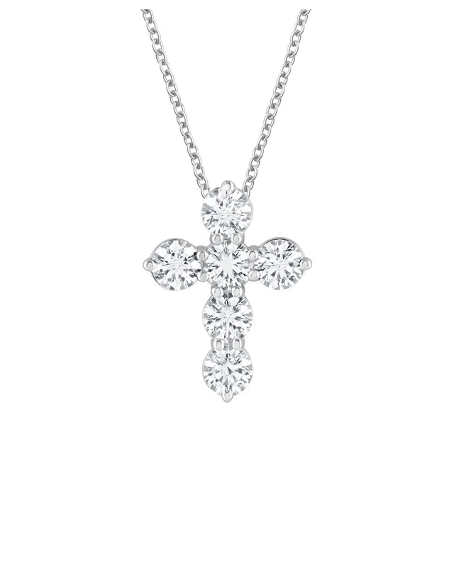 Lab Grown Diamonds 14K Gold 2.00 ct. tw. Lab-Grown Diamond Cross Pendant, image 1 of 1 from Gilt