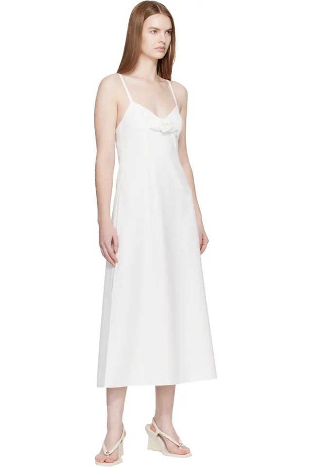 Sandy Liang White Pilton Midi Dress, photo 4 of 4 from SSENSE