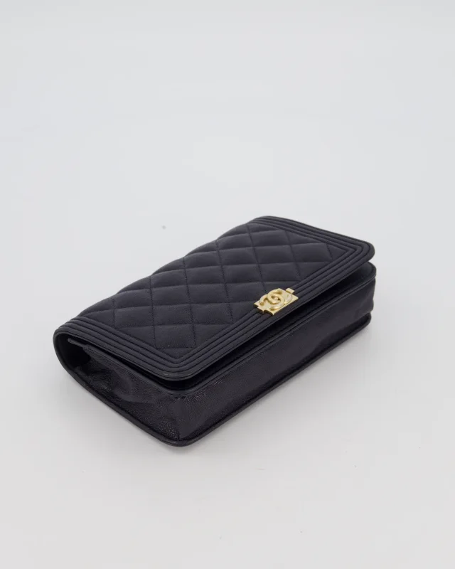 Chanel Navy Boy Wallet on Chain Bag in Navy Caviar leather from Sellier, photo 17 of 19