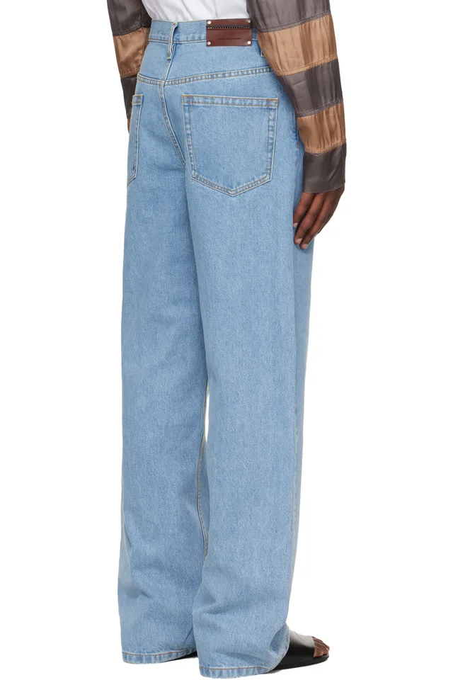 Dries Van Noten Blue Loose Fit Jeans, photo 3 of 4 from SSENSE