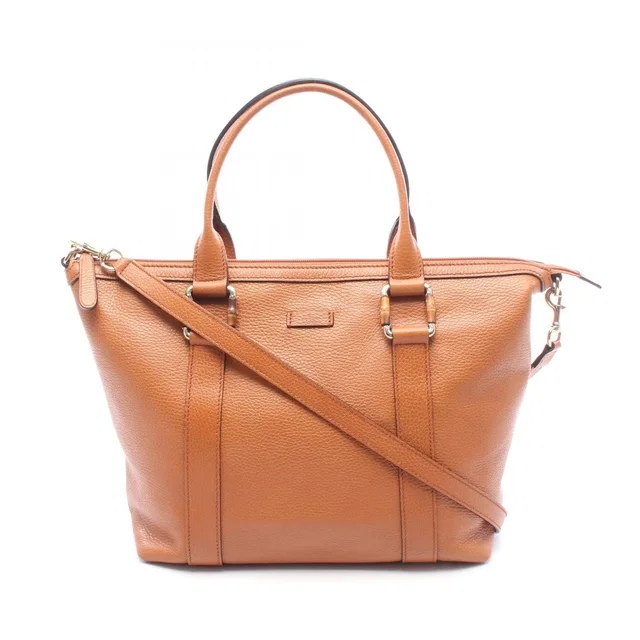 Gucci Tote Bag 2-Way Camel Leather in Brown Leather from The Reluxe