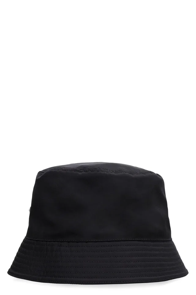 Prada 2hc137 Re-Nylon Cotton Bucket Hat — Black in Black Nylon from HEWI