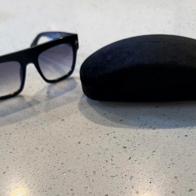 Tom Ford Men's Oversized Sunglasses - Black in black from Depop, photo 3 of 9