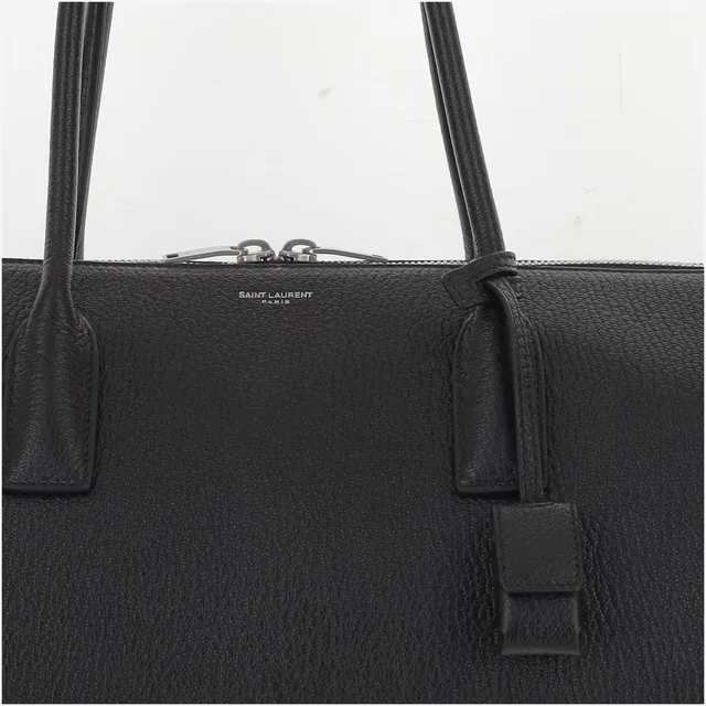 Saint Laurent Hammered Leather Shoulder Bag — Black in Black Leather from HEWI
