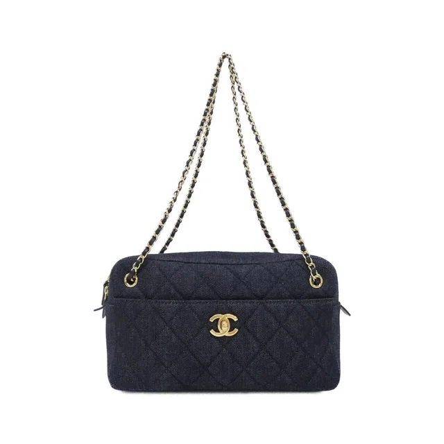 Chanel Shoulder Bag Navy in Navy Denim from The Reluxe