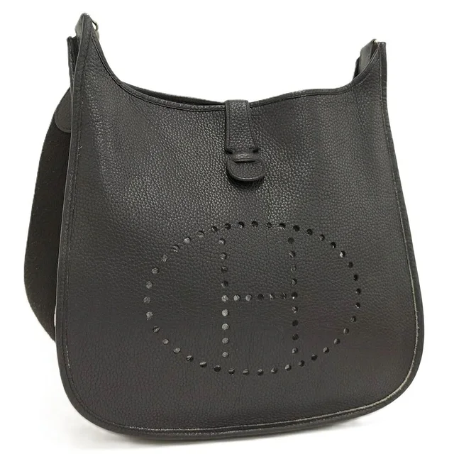 Hermès Shoulder Bag Evelyne 2 GM Taurillon Clemence Black in Black Clemence leather from The Reluxe