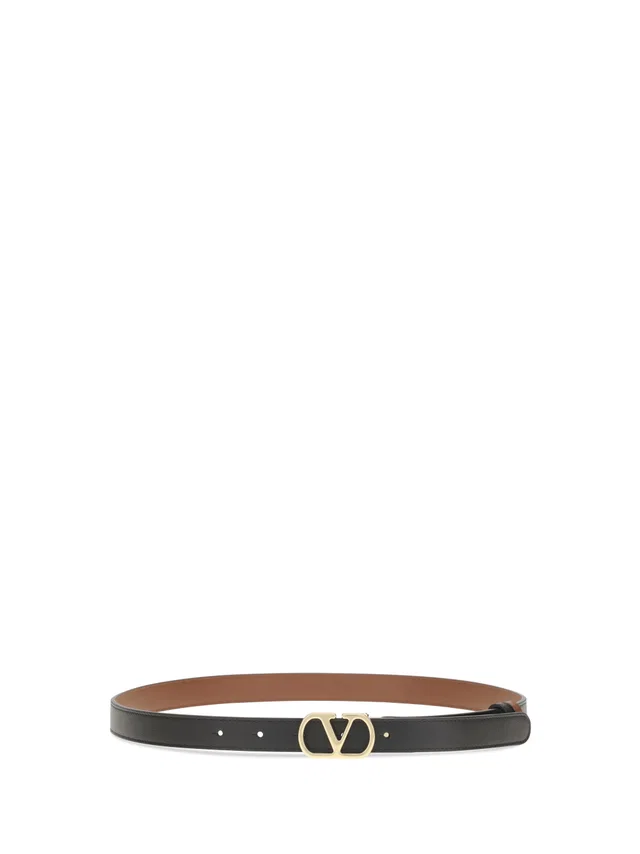 Valentino Garavani Reversible Polished Calfskin Belt — Black Calf Leather in Black Calfskin from HEWI