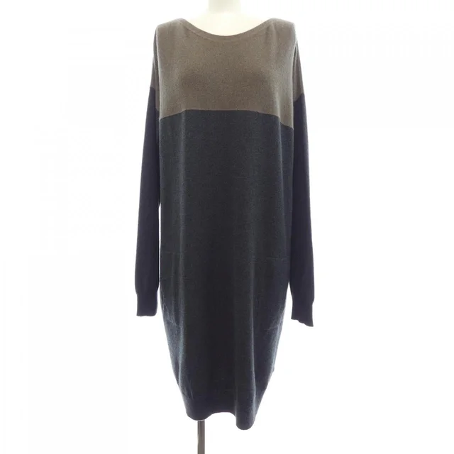Loro Piana Piana FAE5694 Dress in Beige Gray Blue Transparency 100% baby cashmere from KOMEHYO
