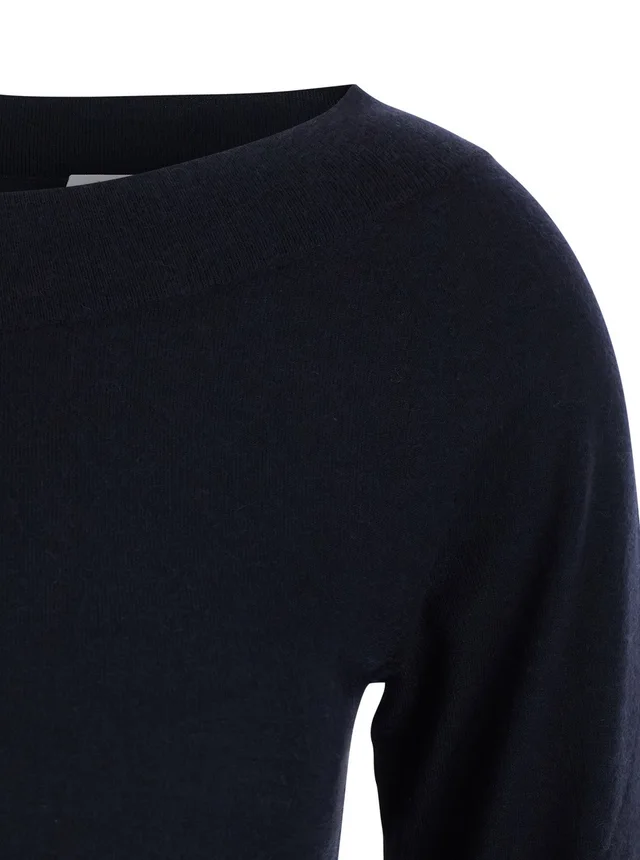 Max mara 'Faretra' Blue Sweater with Boat Neck in Cashmere Woman in Blue 100% Cashmere, photo 6 of 7 from Gaudenzi Boutique