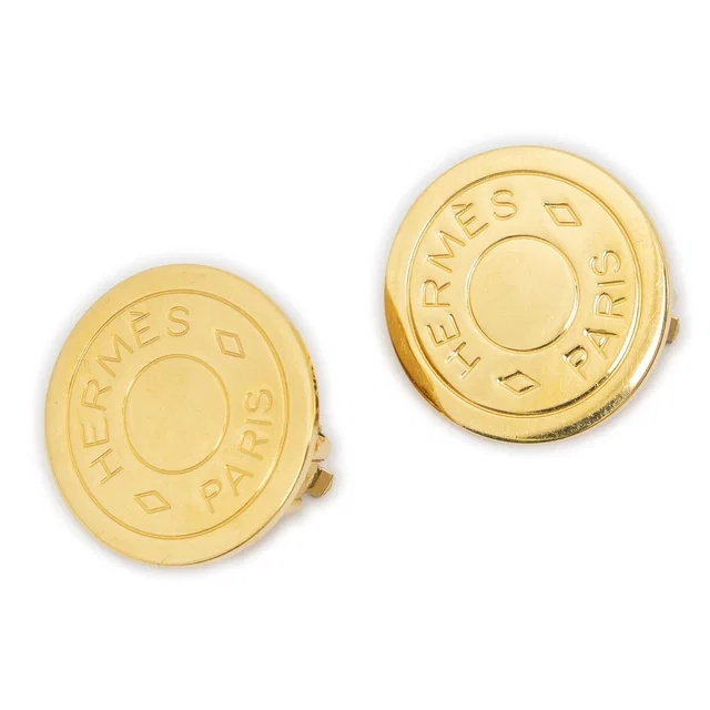 Hermès Clou de Selle Clip on Earrings Gold Plated in Gold from The Reluxe