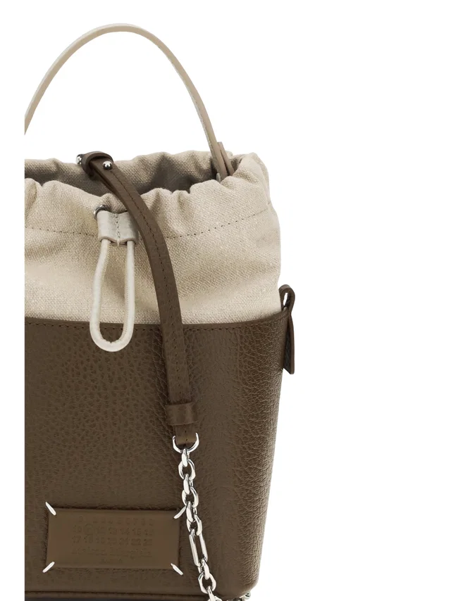 Maison Margiela Bucket Bag — Beige Calf Leather in Beige Calfskin from HEWI
