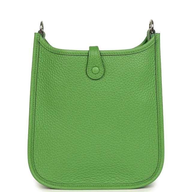 Hermès Evelyne TPM Vert Yucca Clemence Palladium Hardware in Green Clemence leather from Madison Avenue Couture, photo 2 of 2