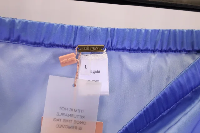 Cult Gaia Stacie Gradient Wide-Leg Pants in Blue Polyester in Blue, photo 5 of 6 from ShopSimon