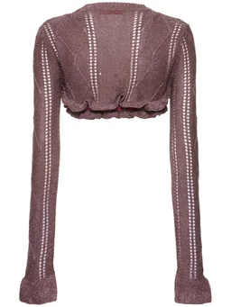 Cormio Cropped Pullover with Ruches in 70% Viscose, 15% Metallic Fiber, 15% Polyamide, photo 5 of 5 from LUISAVIAROMA