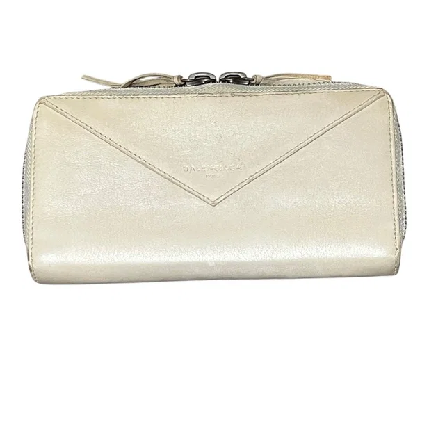 Balenciaga Paper Continental Zip Around Wallet in Leather from LuxUness