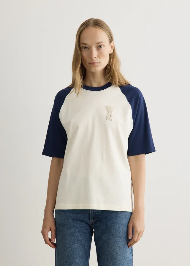 AMI PARIS ADC Knitted Patch T-Shirt in White from Incu, photo 1 of 1
