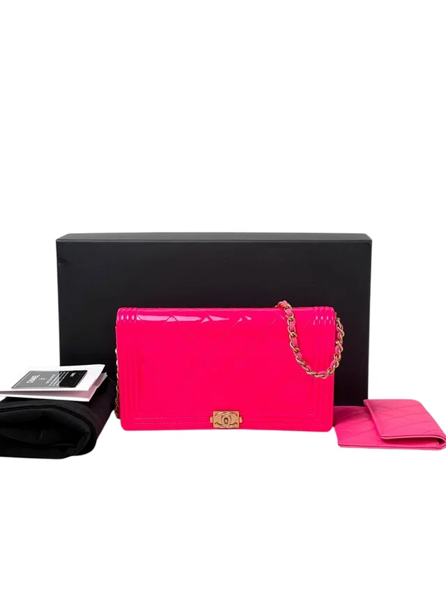 Chanel Hot Pink WOC Chain Bag in Pink from Luxury Promise