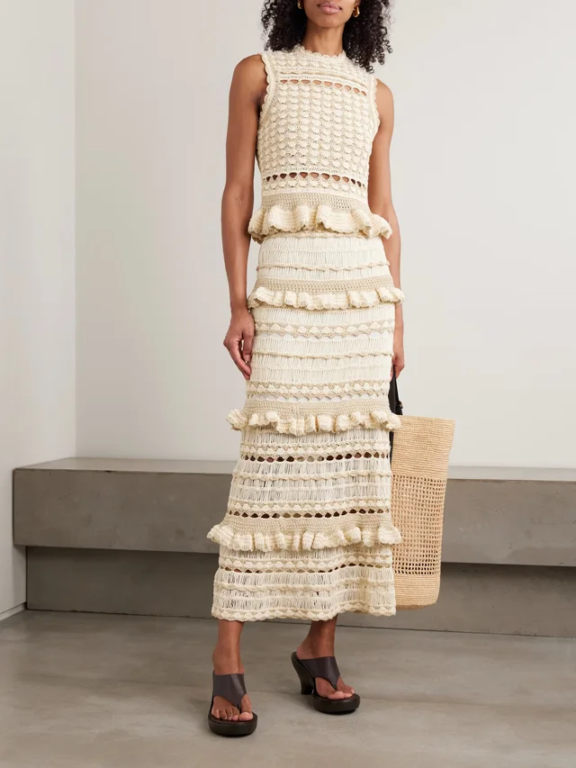 ZIMMERMANN Wanderlust crocheted top in Beige, photo 2 of 2 from NET-A-PORTER (Canada)