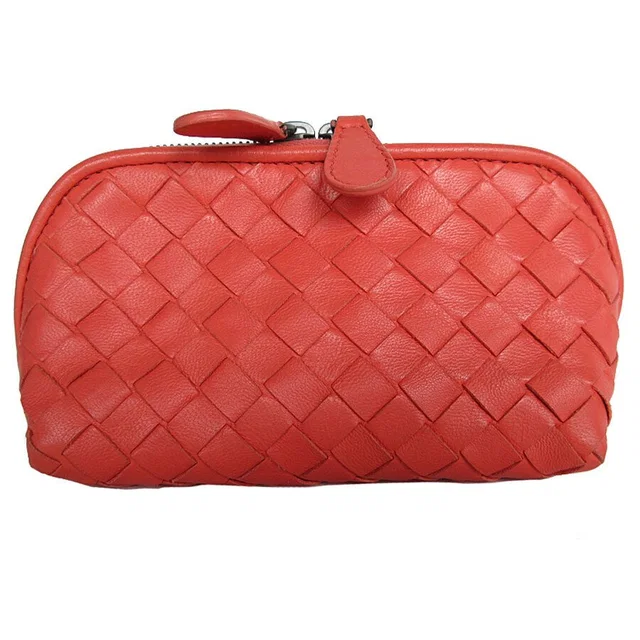 Bottega Veneta Intrecciato Leather Pouch Orange Pink in orange|pink Woven leather from Poshmark