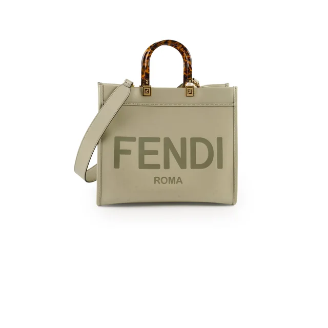 Fendi Sunshine Tote Green in Green Calfskin from The Purse Affair