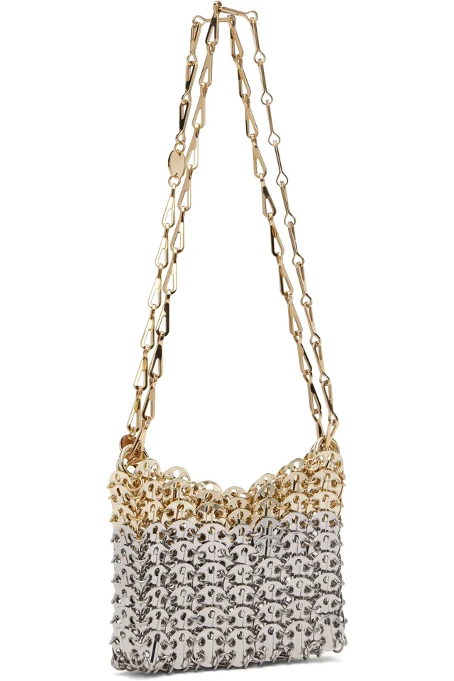Rabanne Silver & Gold Iconic Nano 1969 Skyline Bag, photo 3 of 4 from SSENSE