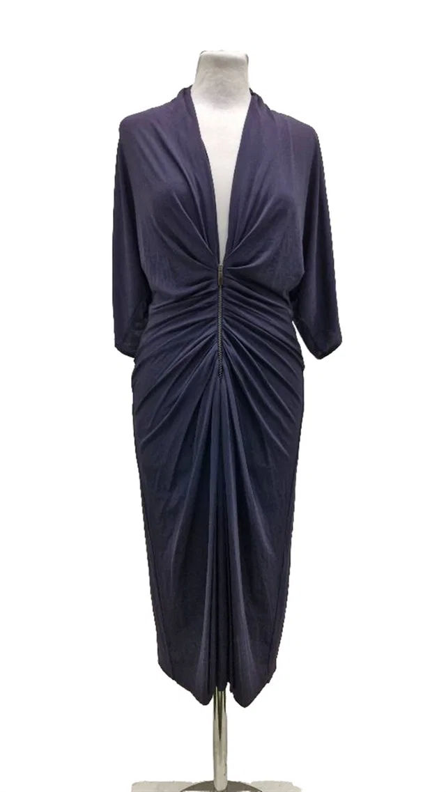 Max Mara Stretch Zip Front Midi Dress Black Size: 12 in Black from Oxfam Online Shop