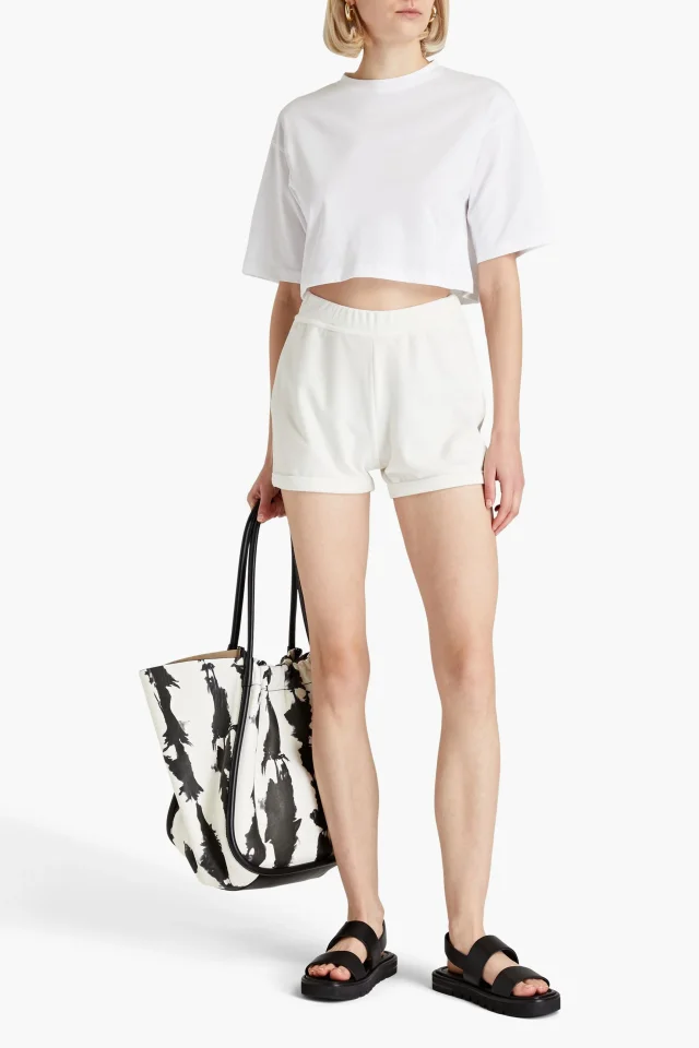 Loulou de Saison Loulou Studio Cropped Pima Cotton-Jersey T-Shirt, photo 2 of 4 from THE OUTNET