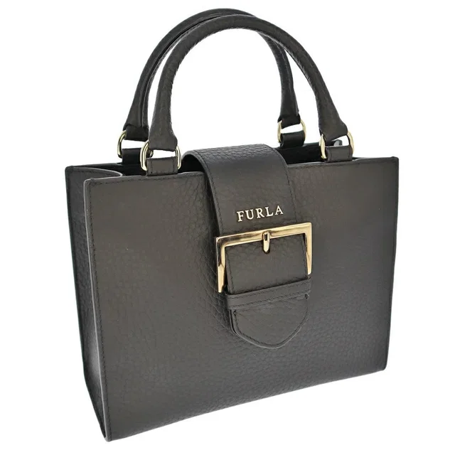 Furla Bag Tote Shoulder Belt Buckle Black Leather in black Leather from Poshmark