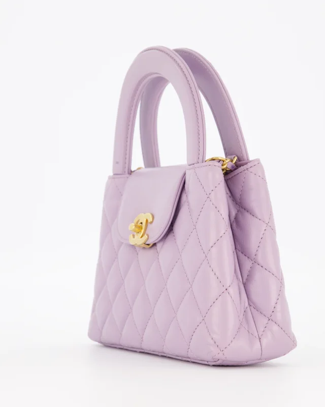 Chanel Lilac Small Mini Kelly Shopping Bag in Purple Calfskin from Sellier, photo 13 of 21