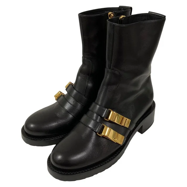 Dior D-Matelasse Leather Ankle Boots Black in Black Leather from The Reluxe