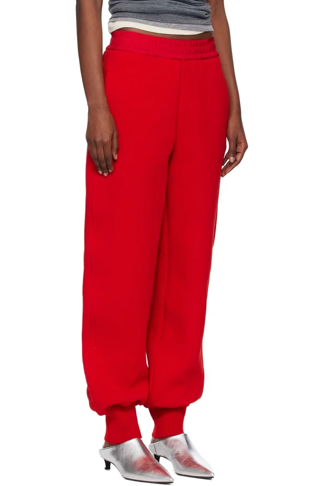 Jil Sander Red Wool Crepe Double Face Lounge Pants, photo 2 of 4 from SSENSE
