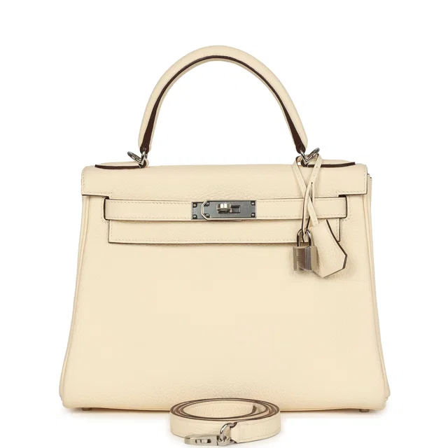 Hermès Kelly Retourne 28 Nata Clemence Palladium Hardware in Clemence leather from Madison Avenue Couture