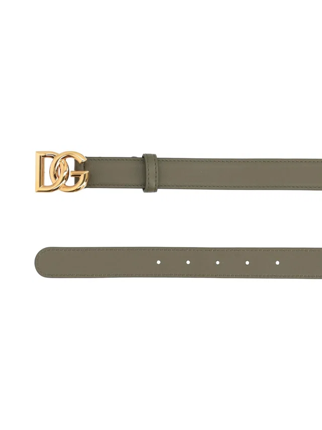 Dolce & Gabbana Leather Belt — Green in Green Leather from HEWI