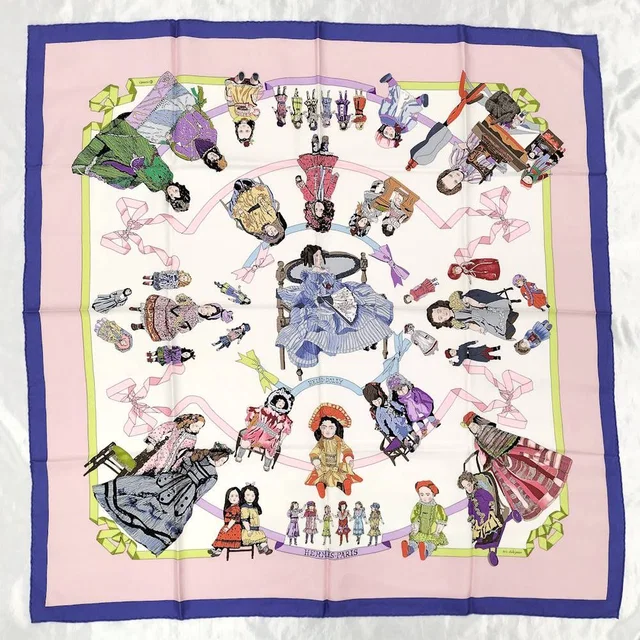Hermès Scarf Carre 90 Hello Dolly Multicolor Pink in Pink from The Reluxe