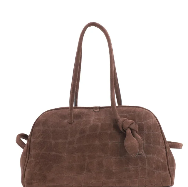Jacquemus The Turismo Bag Crocodile Embossed Suede in red|brown Suede from Rebag