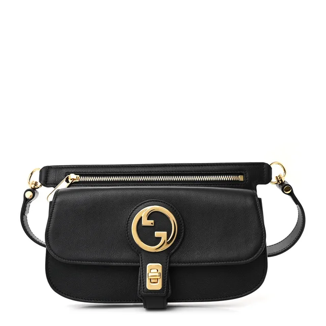 Gucci Blondie Belt Calfskin Leather Bag - Black in Black Calfskin from H&T