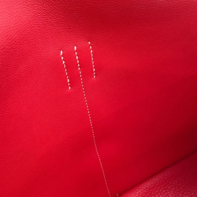 Hermès Halzan Rouge Casaque Taurillon Clemence Size 31 in Red Clemence leather from GALLERY RARE, photo 9 of 16