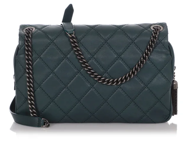 Chanel Vert Pétrole Quilted Calfskin Flap in Green Calfskin from Ann's Fabulous Finds, photo 5 of 10