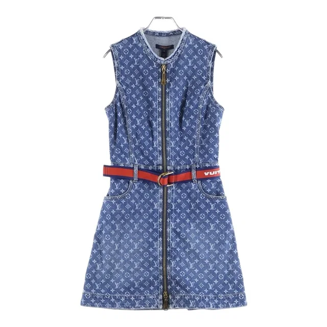 Louis Vuitton Sleeveless Monogram Dress Denim Black in Black Denim from The Reluxe