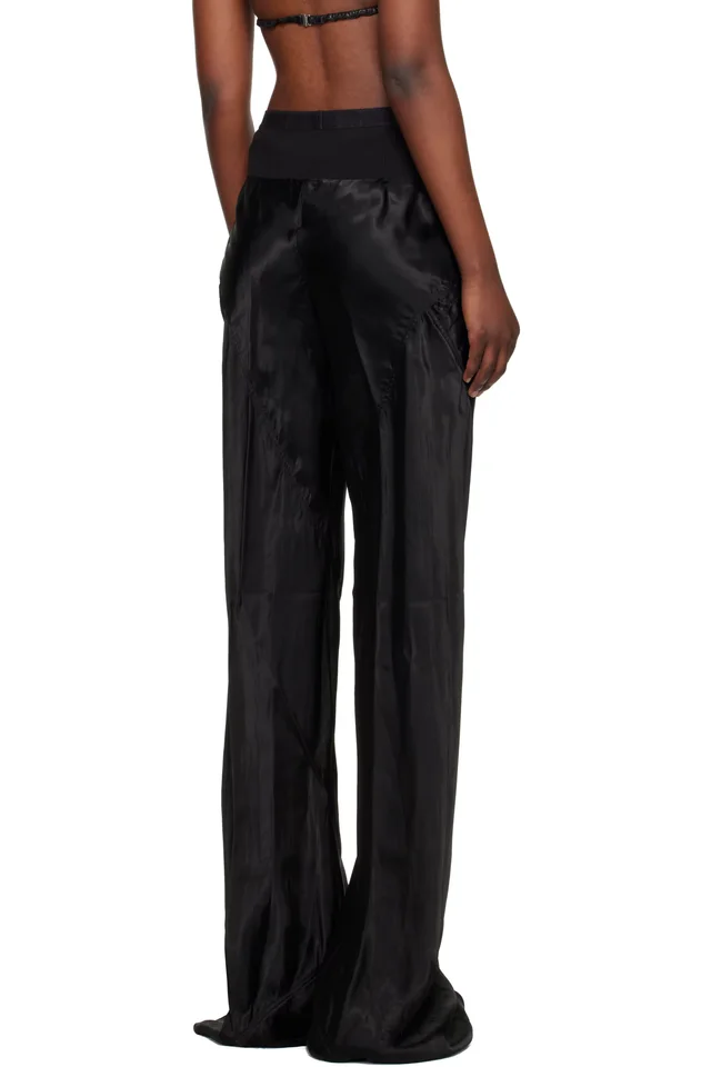 Rick Owens Black Temple Bias Trousers, photo 3 of 4 from SSENSE
