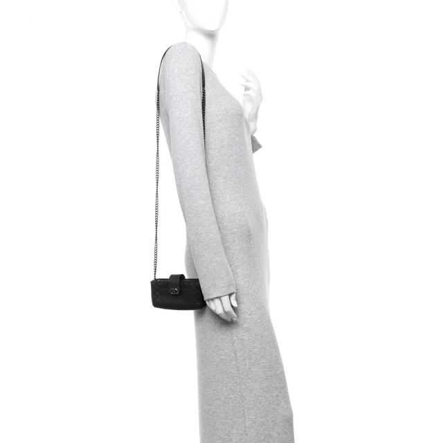 Chanel Boy Reverso Mini Pochette Black in Black Calfskin from FASHIONPHILE, photo 2 of 12