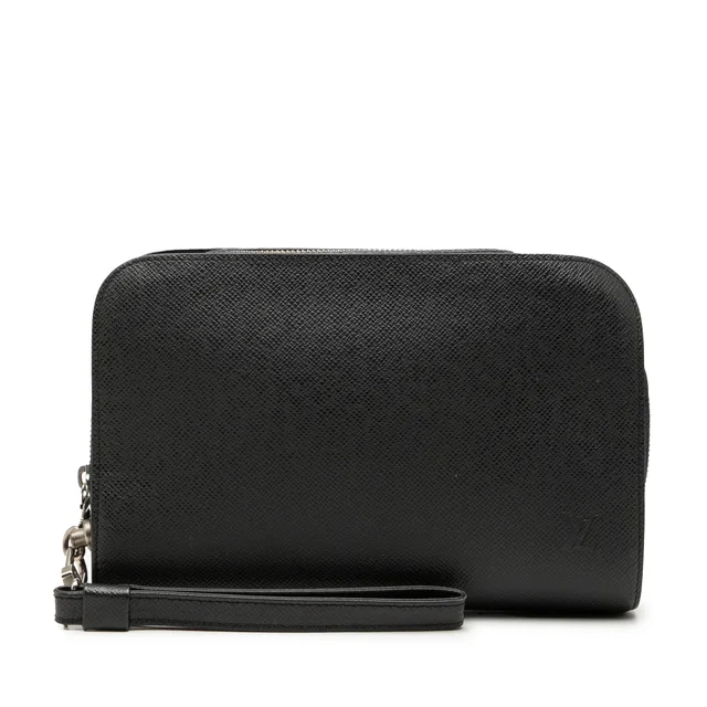 Black Louis Vuitton Taiga Pochette Baikal Clutch Bag in Black Leather from Designer Revival, photo 1 of 1