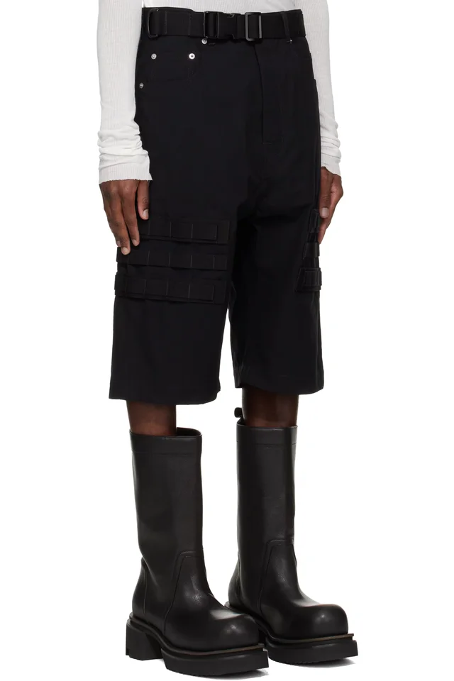 Rick Owens Black Temple Geth Cargo Shorts, photo 2 of 4 from SSENSE