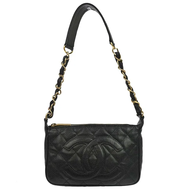 Chanel 2003-2004 Black Caviar Skin Handbag in Black Caviar leather from AMORE Vintage Tokyo