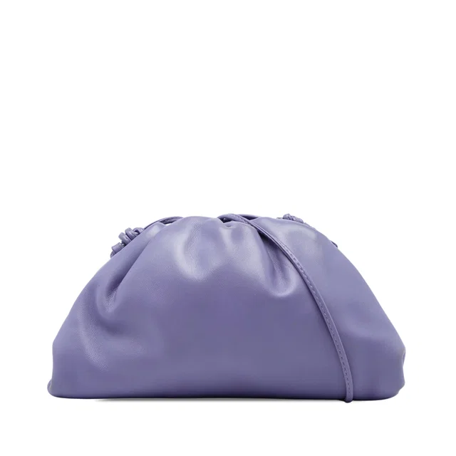 Purple Bottega Veneta Lambskin The Mini Pouch Crossbody in Purple Lambskin from Designer Revival