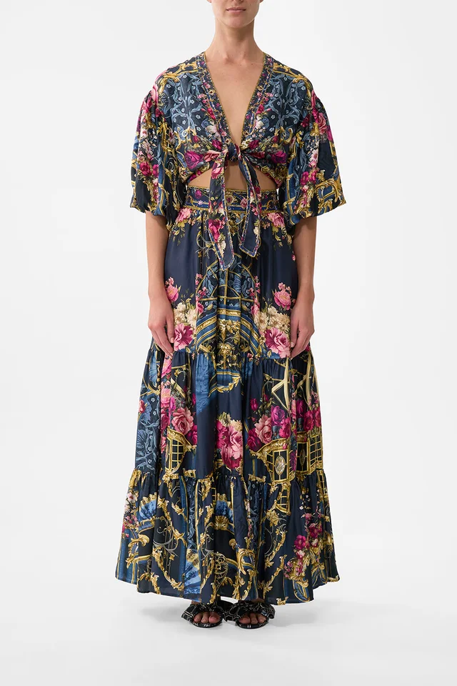 Camilla eBoutique TIE FRONT PUFF SLEEVE TOP ORNATE ON A PLATE from CAMILLA, photo 1 of 1