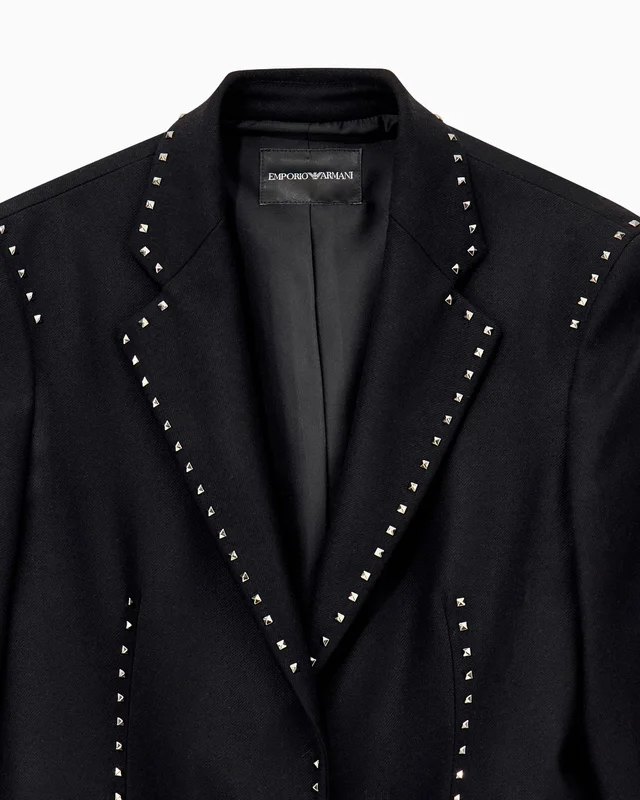 Emporio Armani Studded Single-Breasted Blazer, photo 2 of 3 from SENSER