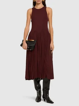 16arlington Midi dress with round neckline in 80% Acetate, 20% Polyamide, photo 2 of 5 from LUISAVIAROMA
